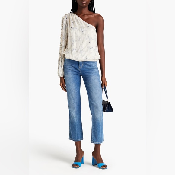 NWT Cami NYC lotus one shoulder silk cotton top XS - Picture 5 of 15